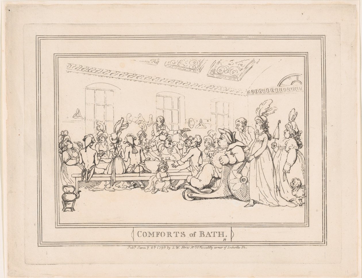 ”Comforts of Bath”, plåt 11 av Thomas Rowlandson