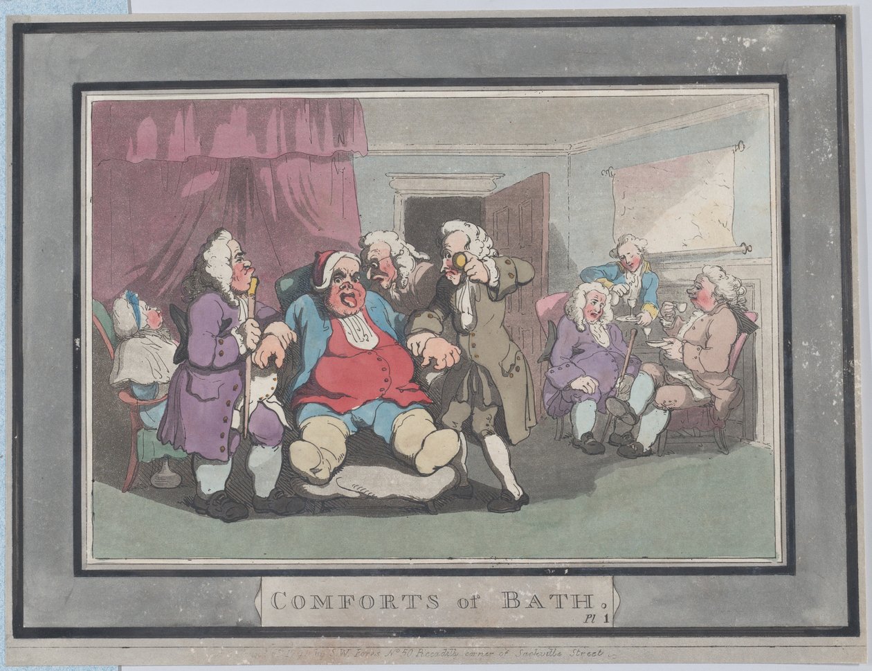 Comforts of Bath, tavla 1, 6 januari 1798., 6 januari 1798. av Thomas Rowlandson