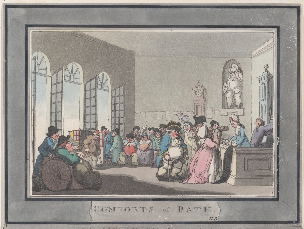 Comforts of Bath, tavla 3, 6 januari 1798., 6 januari 1798. av Thomas Rowlandson