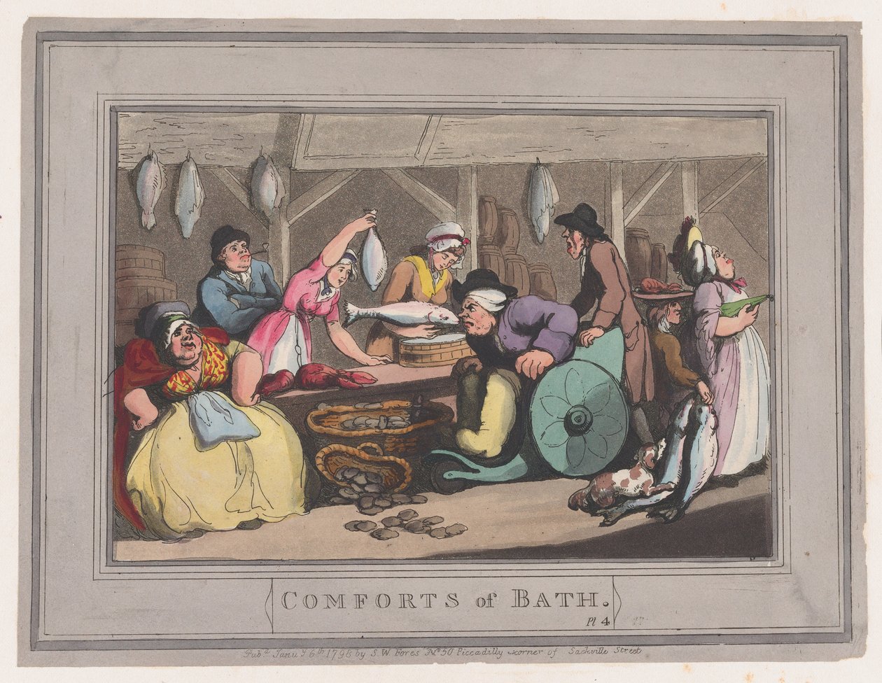 Comforts of Bath, tavla 4, 6 januari 1798., 6 januari 1798. av Thomas Rowlandson