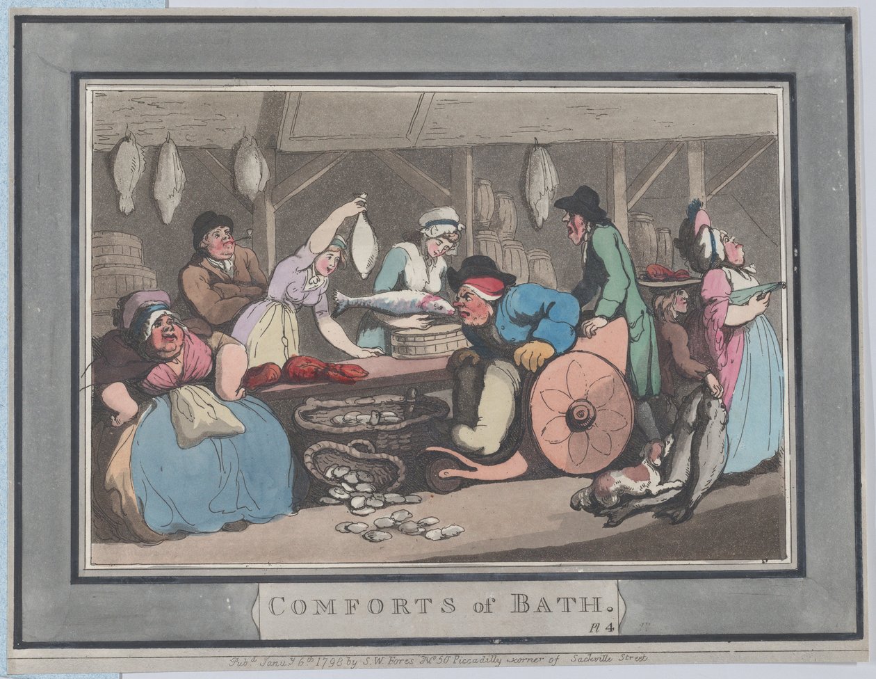 Comforts of Bath, tavla 4, 6 januari 1798., 6 januari 1798. av Thomas Rowlandson