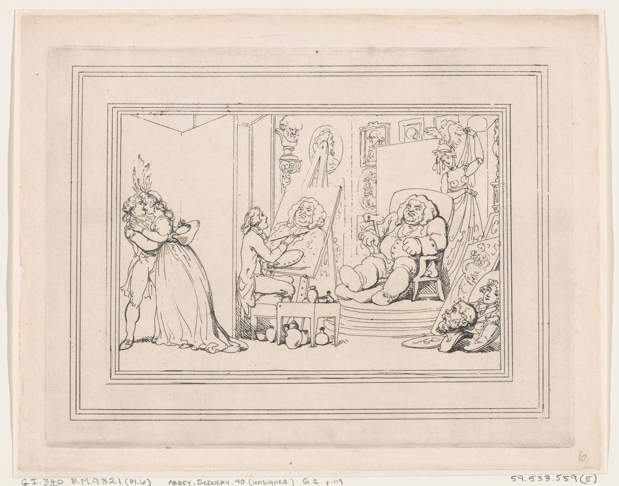 Comforts of Bath, tavla 6, 6 januari 1798., 6 januari 1798. av Thomas Rowlandson