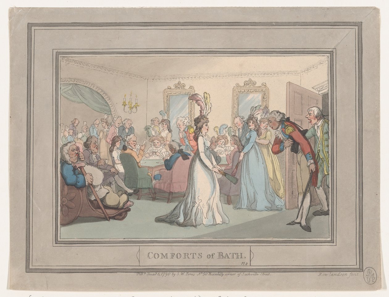 Comforts of Bath, tavla 8, 6 januari 1798., 6 januari 1798. av Thomas Rowlandson