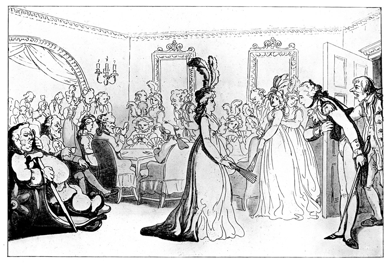 Comforts of Bath: The Games, or Assembly with Card Players, 1798. av Thomas Rowlandson