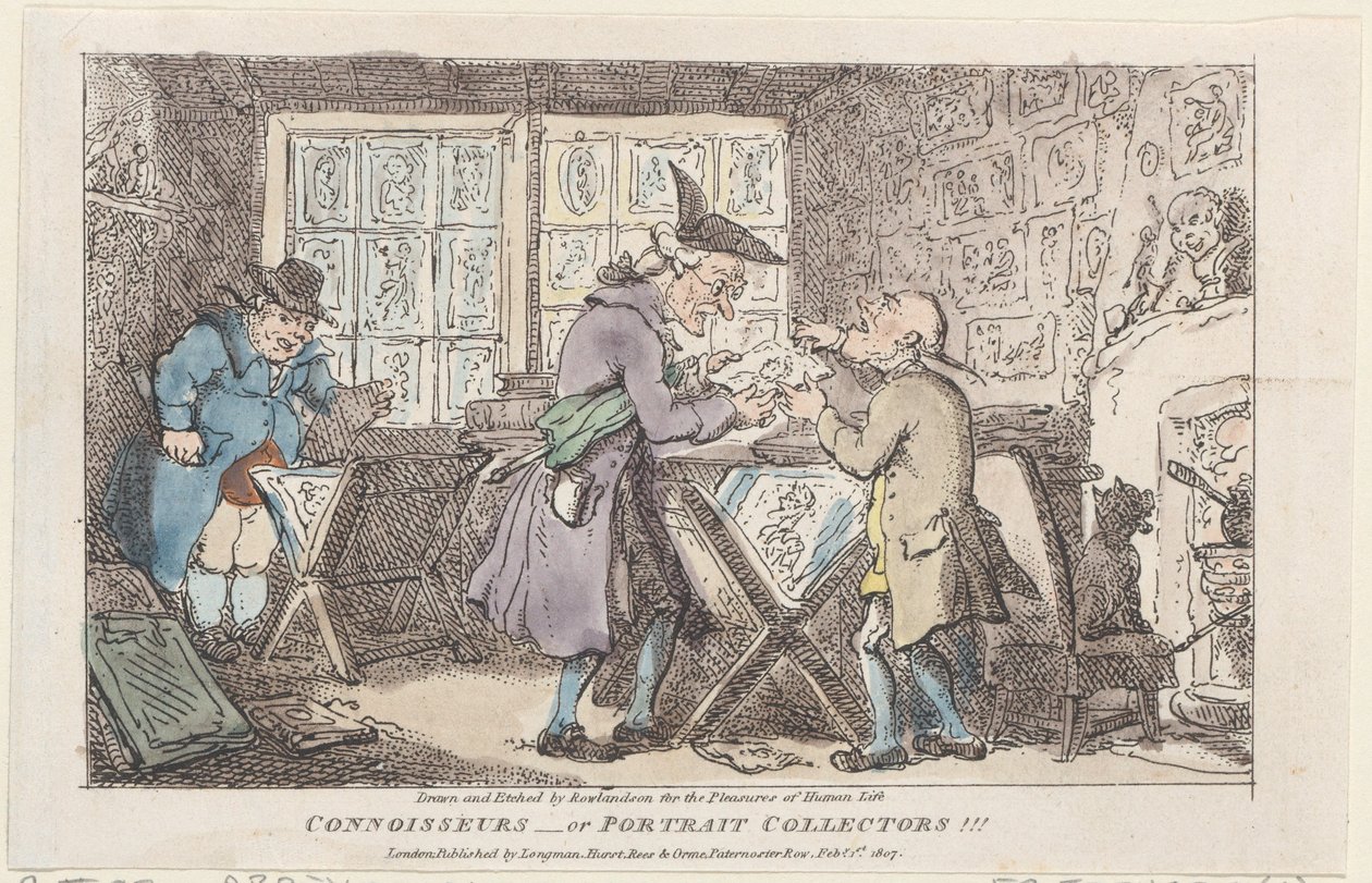 Konnässörer-eller porträttsamlare !!!, 1807., 1807. av Thomas Rowlandson