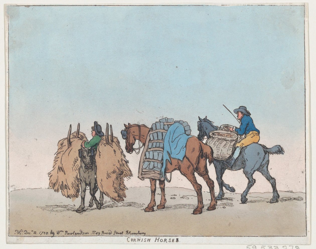 Cornish Horses, 29 december 1788, 29 december 1788. av Thomas Rowlandson