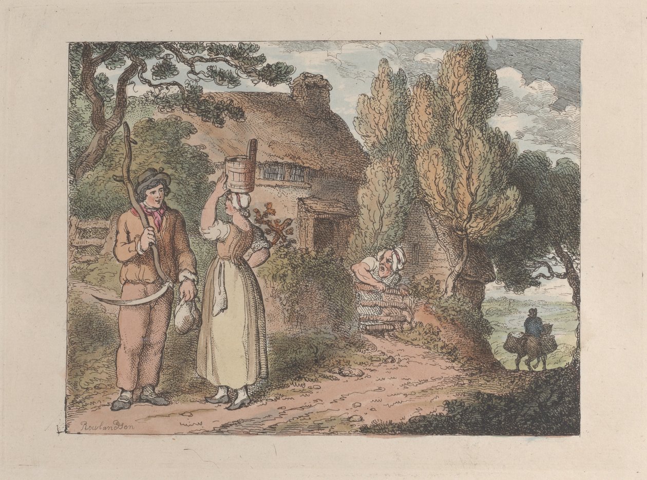 Cornwall, An Overlooker, från Views in Cornwall, 1812., 1812. av Thomas Rowlandson