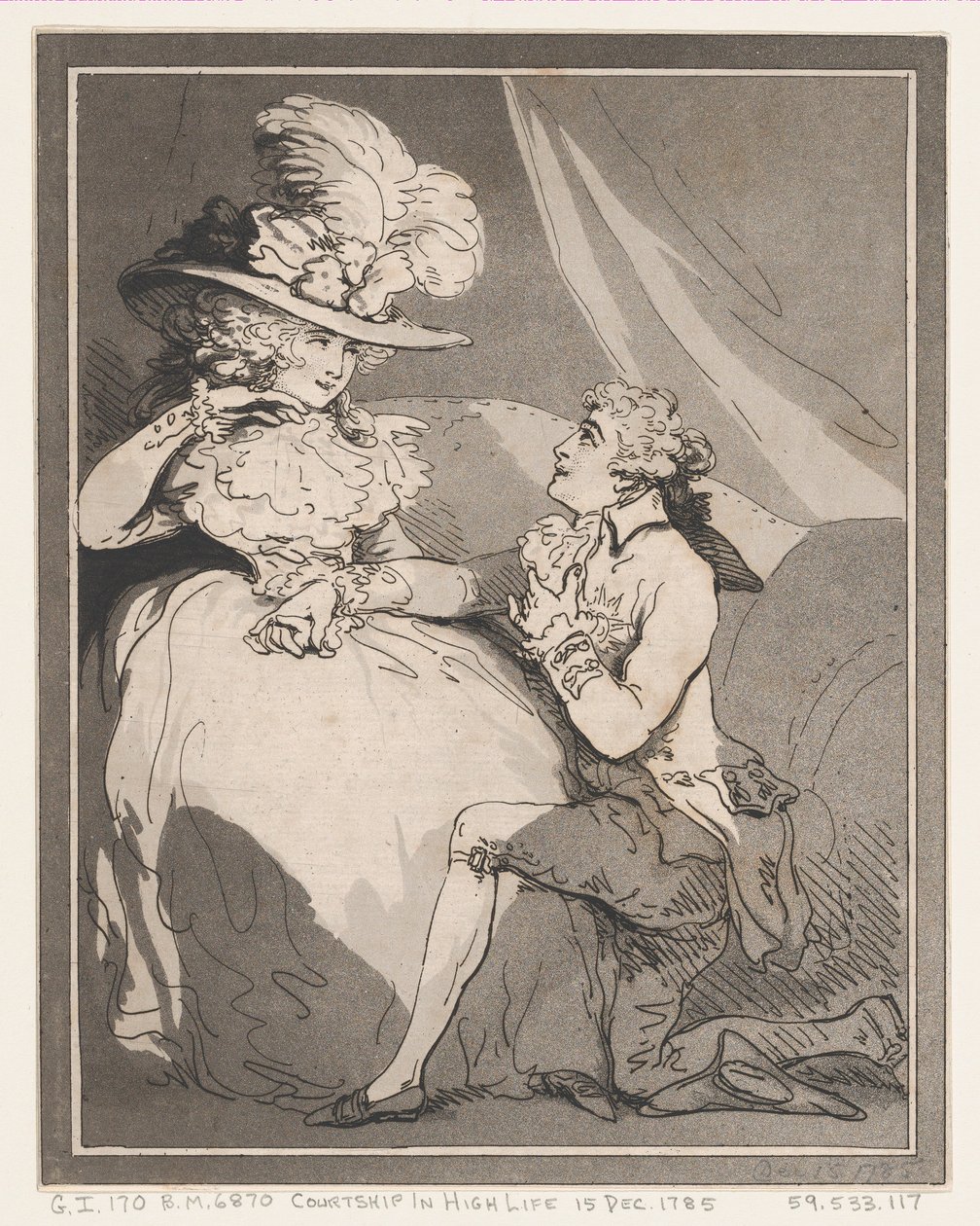 Uppvaktning i det höga livet, 15 december 1785., 15 december 1785. av Thomas Rowlandson