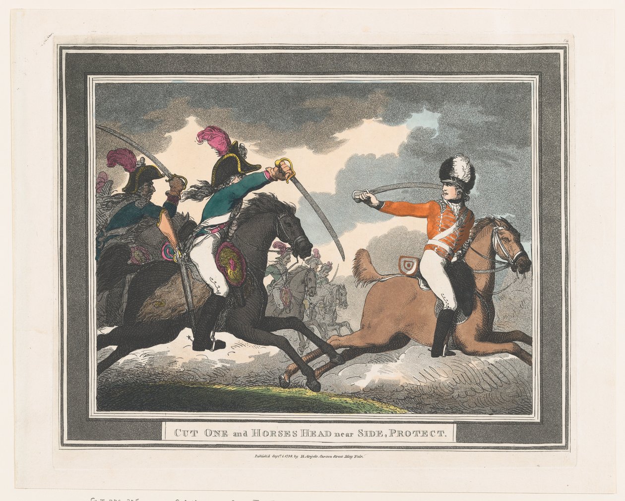 Cut One och Horses Head nära Side, Protect, 1 september 1798., 1 september 1798. av Thomas Rowlandson
