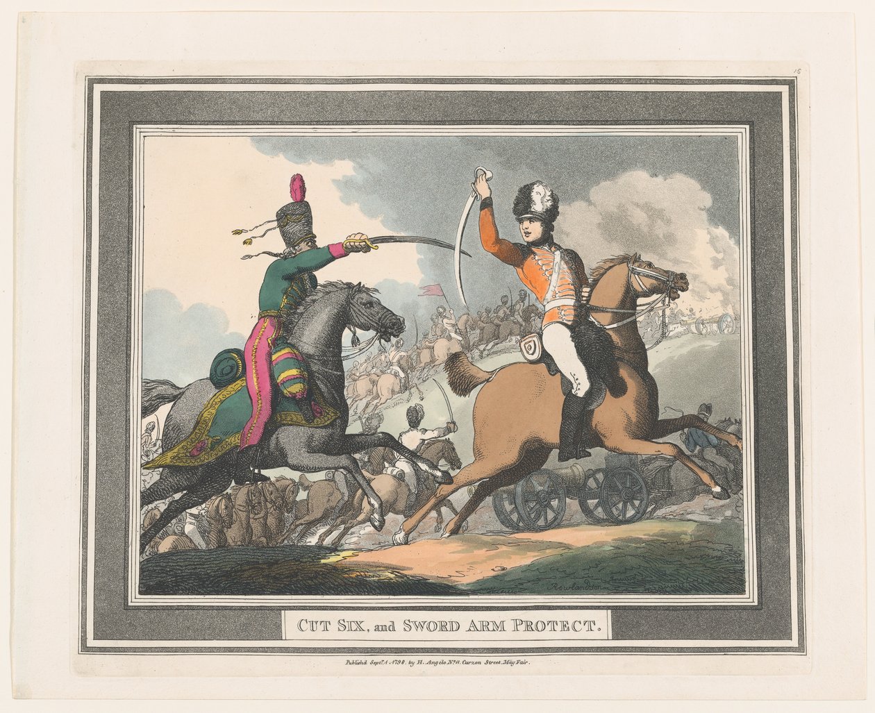 Cut Six, and Sword Arm Protect, 1 september 1798., 1 september 1798. av Thomas Rowlandson