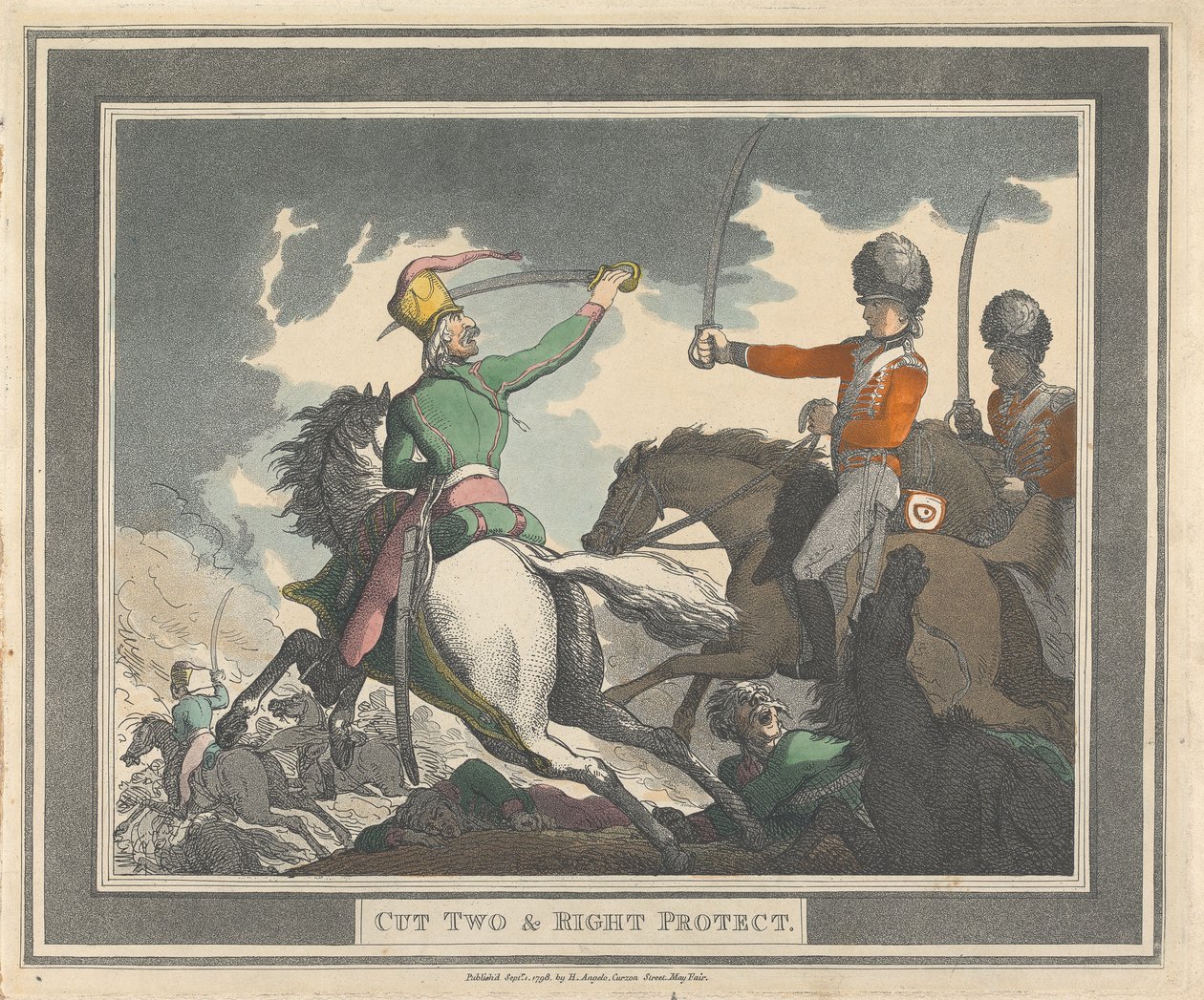 Klipp två och höger skydd av Thomas Rowlandson
