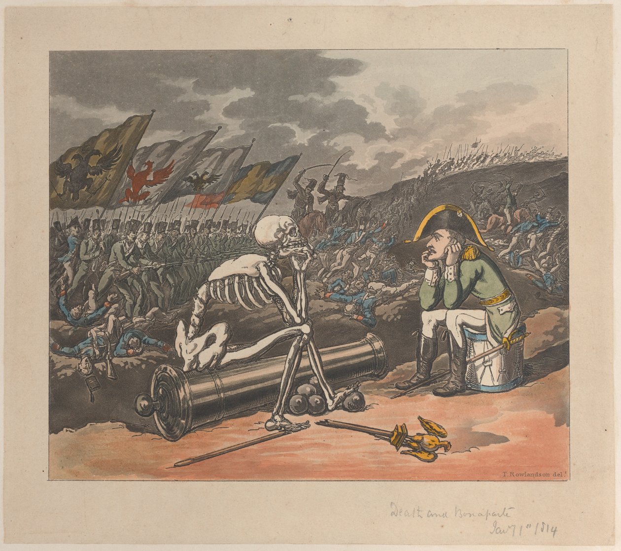 Death and Bonaparte, The Two Kings of Terror, 1 januari 1814., 1 januari 1814. av Thomas Rowlandson