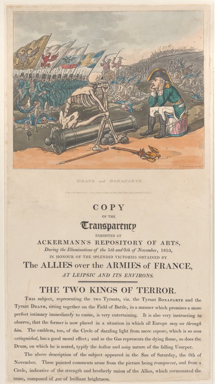 Death and Bonaparte, The Two Kings of Terror, 1 januari 1814., 1 januari 1814. av Thomas Rowlandson