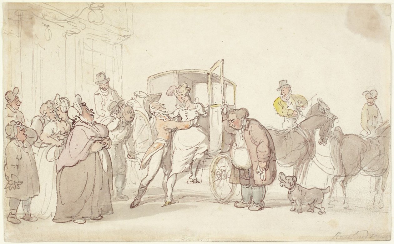 Avskedsscenen av Thomas Rowlandson