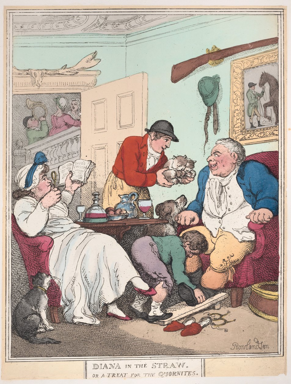 Diana in the Straw, or A Treat for Quornites, 1 januari 1804., 1 januari 1804. av Thomas Rowlandson