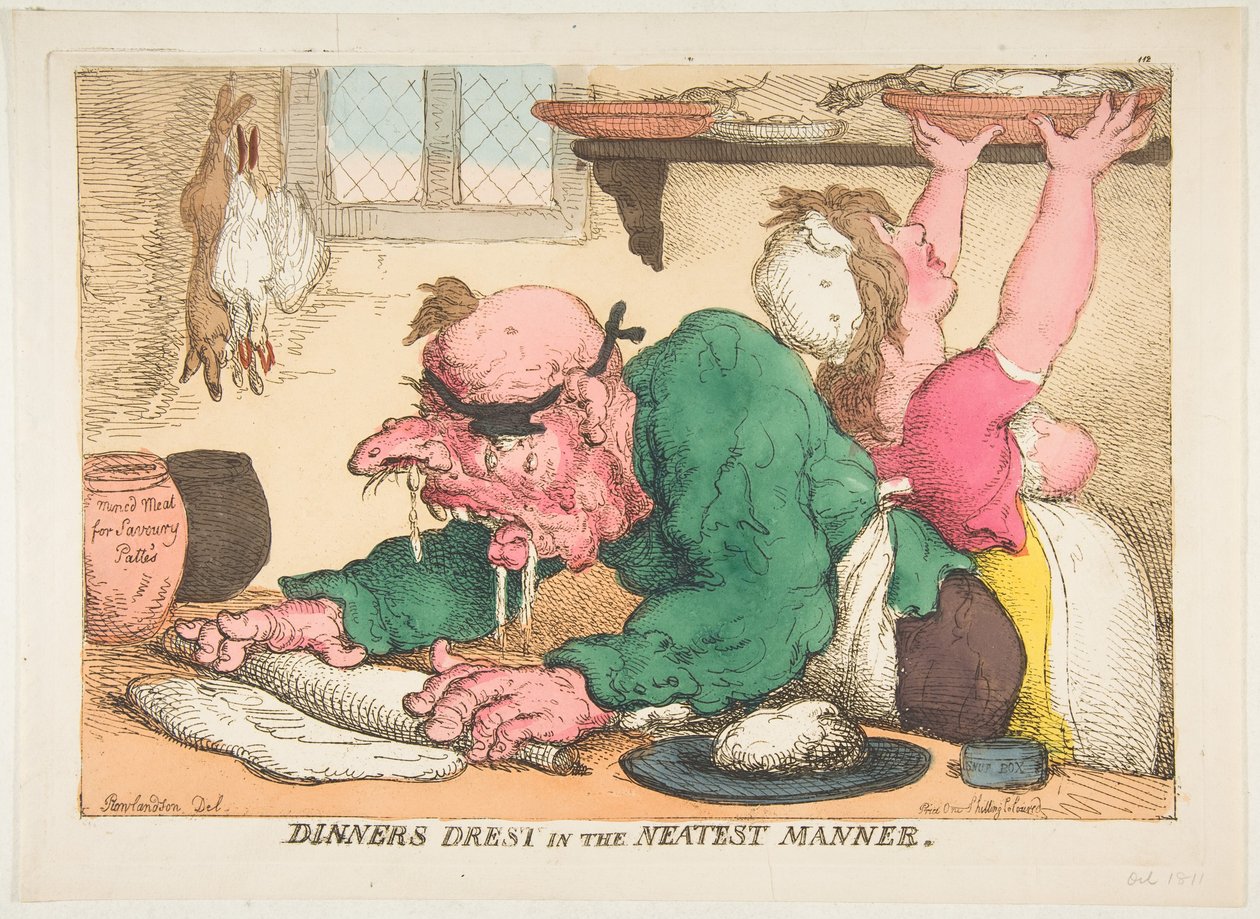 Middagar kläs på det snyggaste sättet, oktober 1811. av Thomas Rowlandson