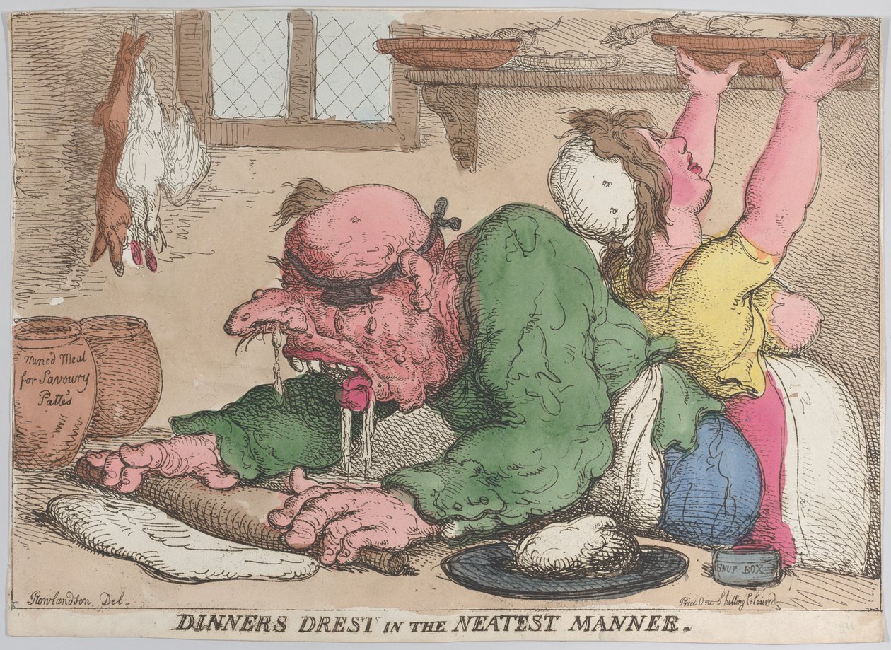 Middagar Drest in the Neatest Manier, oktober 1811, oktober 1811. av Thomas Rowlandson