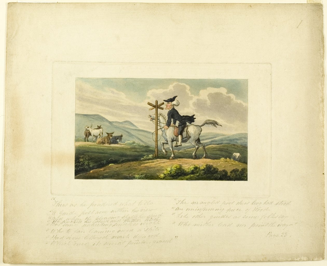 Doctor Syntax Losing His Way, från The Tour of Doctor Syntax av Thomas Rowlandson