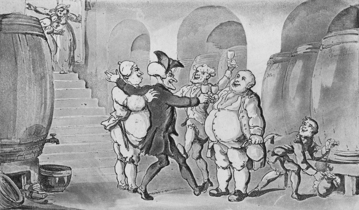 Doktorsyntax frigjort från källaren, 1817 av Thomas Rowlandson
