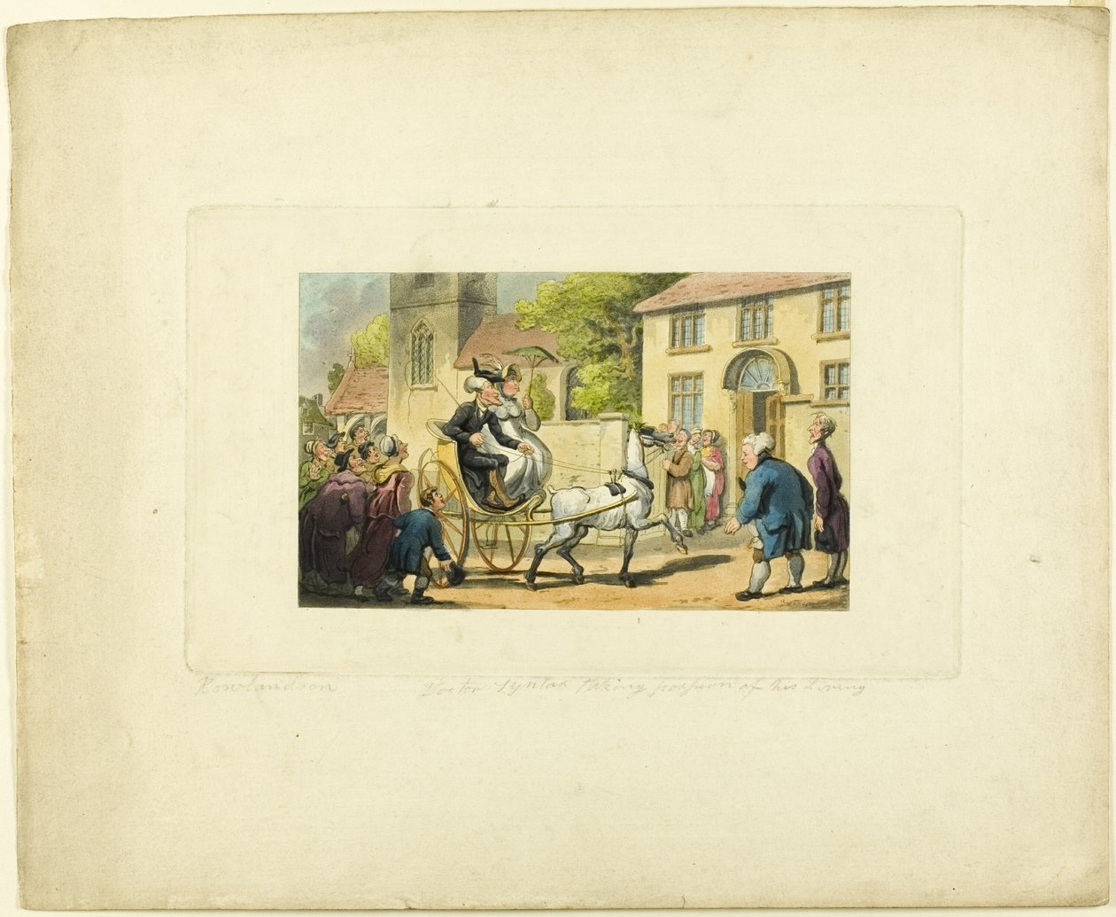 Doctor Syntax Att ta sitt liv i besittning, från The Tour of Doctor Syntax av Thomas Rowlandson