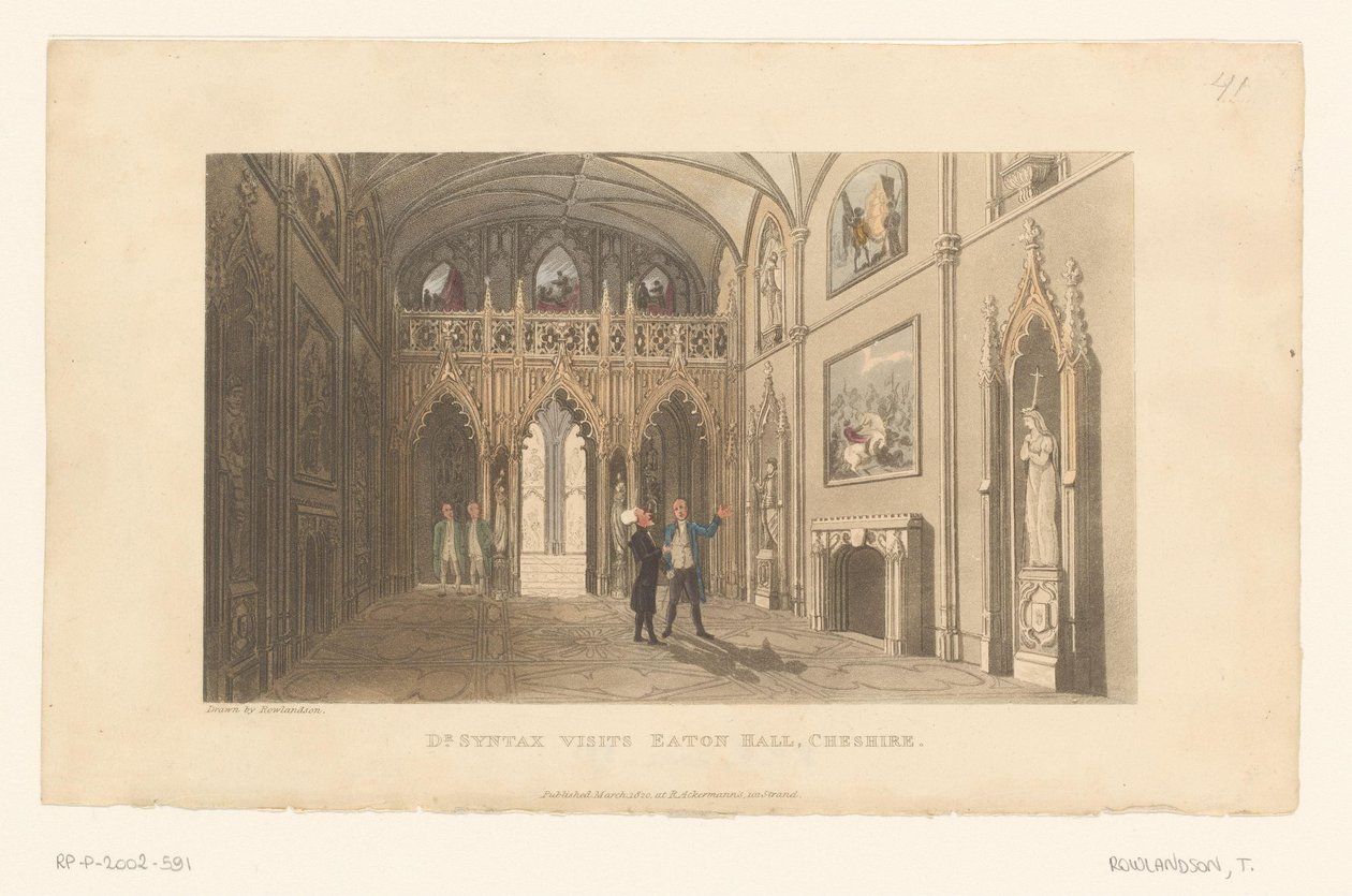 Doktor Syntax besöker Eaton Hall i Cheshire av Thomas Rowlandson
