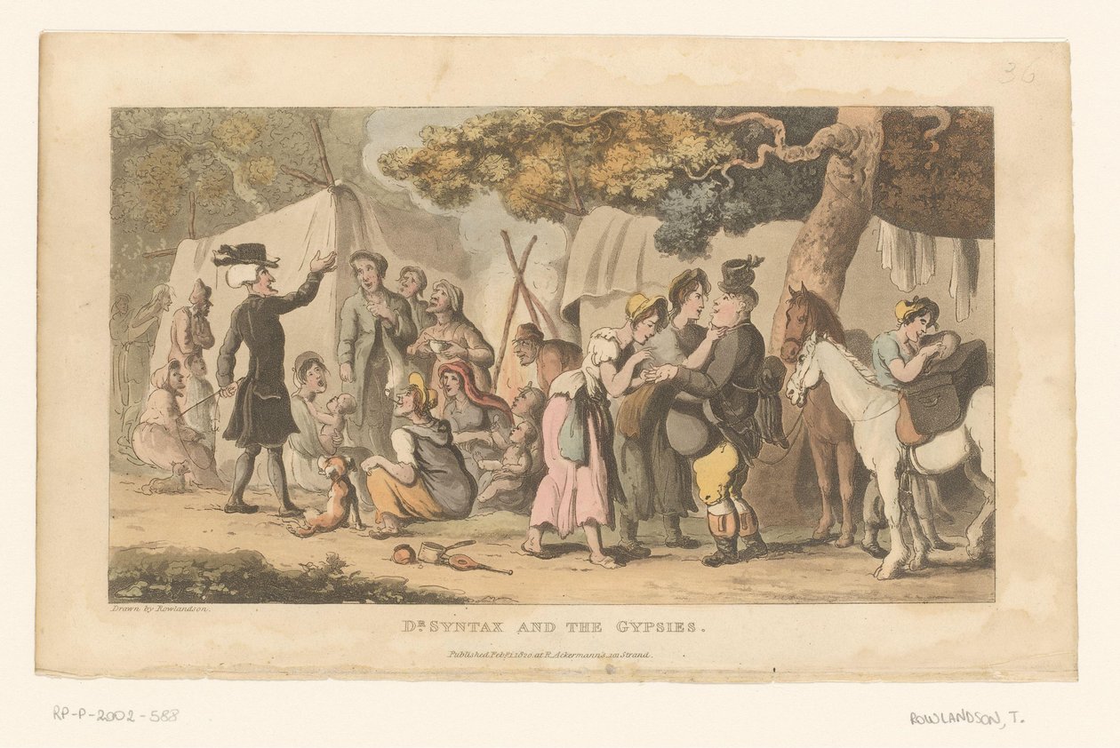 Doktor Syntax i ett romskläger av Thomas Rowlandson