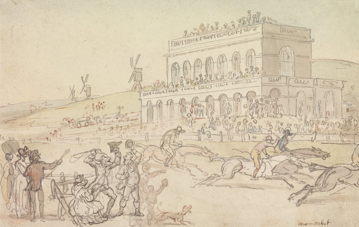 Doktor Syntax förlorar sina pengar på travbanan i York av Thomas Rowlandson