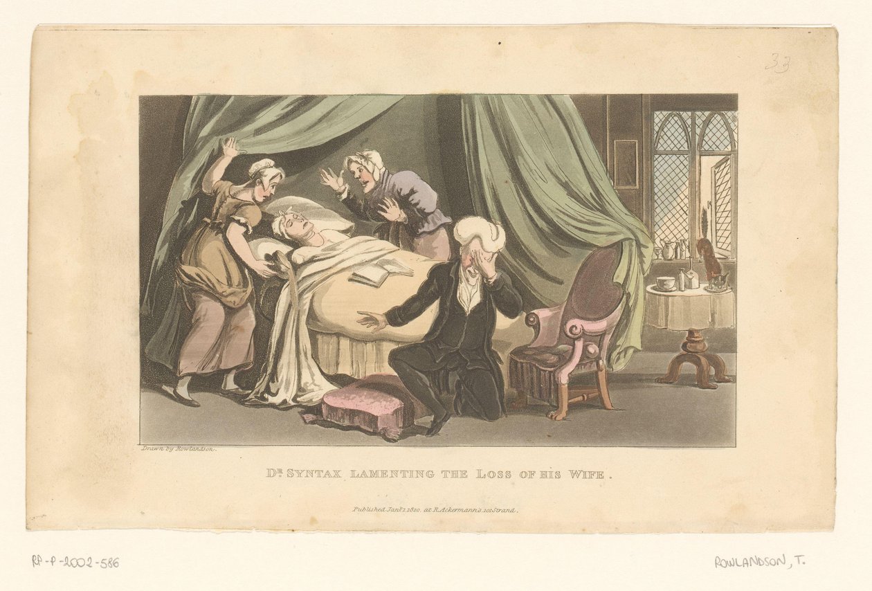 Doktor Syntax sörjer sin avlidna hustru av Thomas Rowlandson