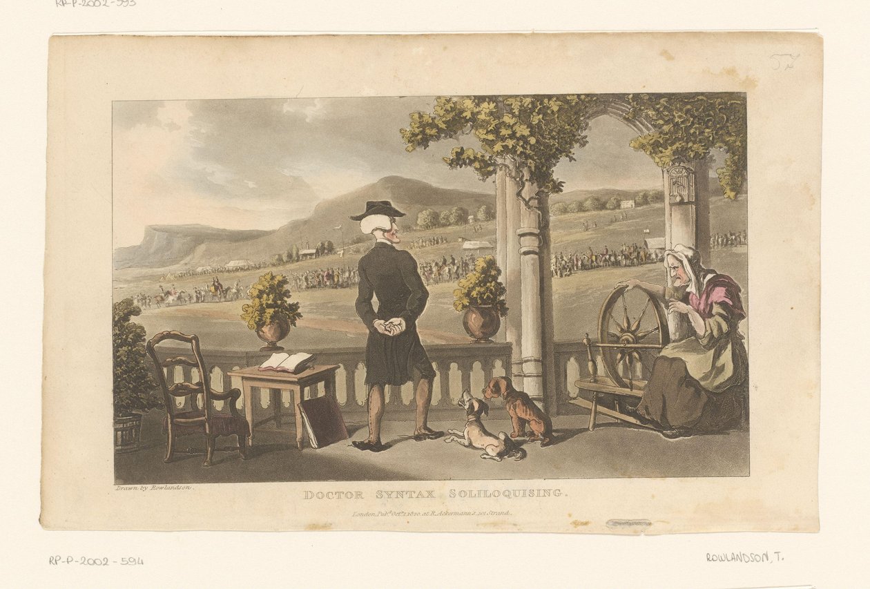 Doktor Syntax betraktar en procession i landskapet av Thomas Rowlandson