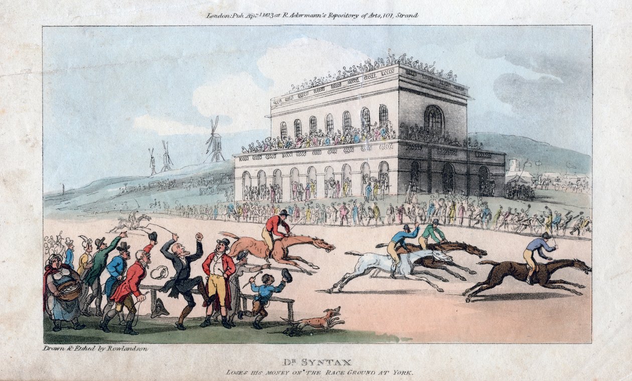 Dr Syntax förlorar sina pengar på Race Ground i York, 1813. av Thomas Rowlandson