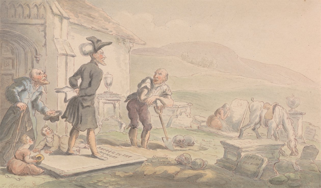 Dr Syntax Mediterar på gravstenarna av Thomas Rowlandson