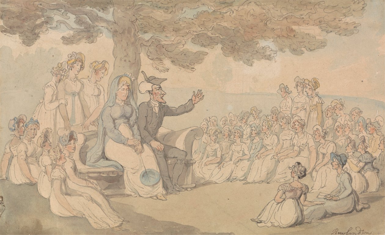 Dr. Syntax besöker en internatskola för unga damer av Thomas Rowlandson