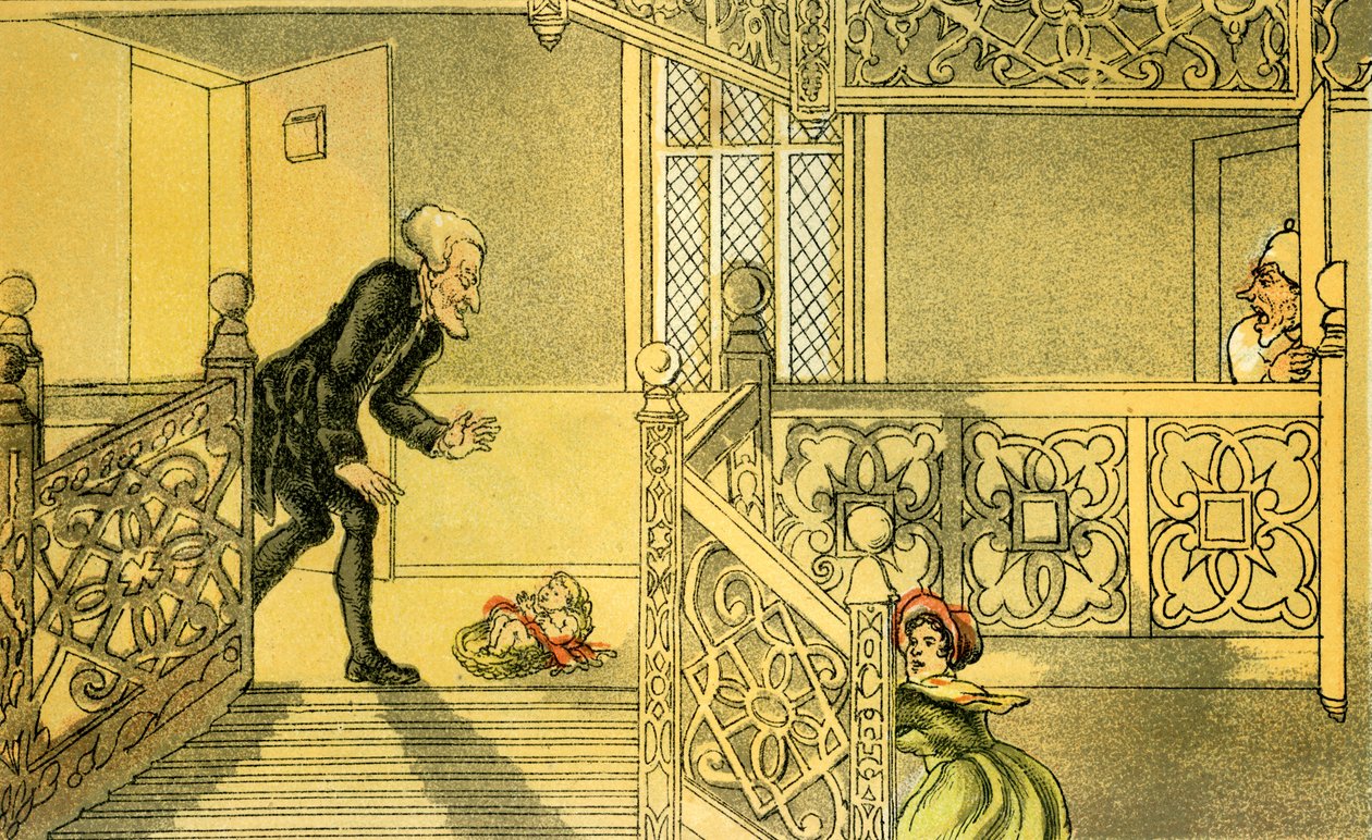 "Dr Syntax och hittebarnet" av Thomas Rowlandson