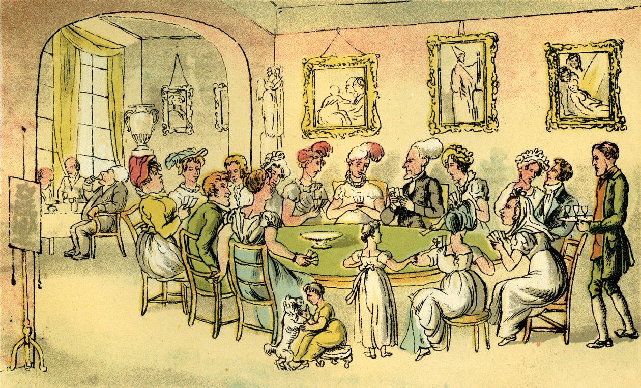 "Dr Syntax på en kortfest" av Thomas Rowlandson