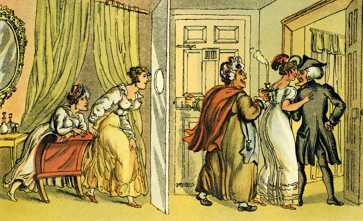 "Dr Syntax i fel logihus" av Thomas Rowlandson