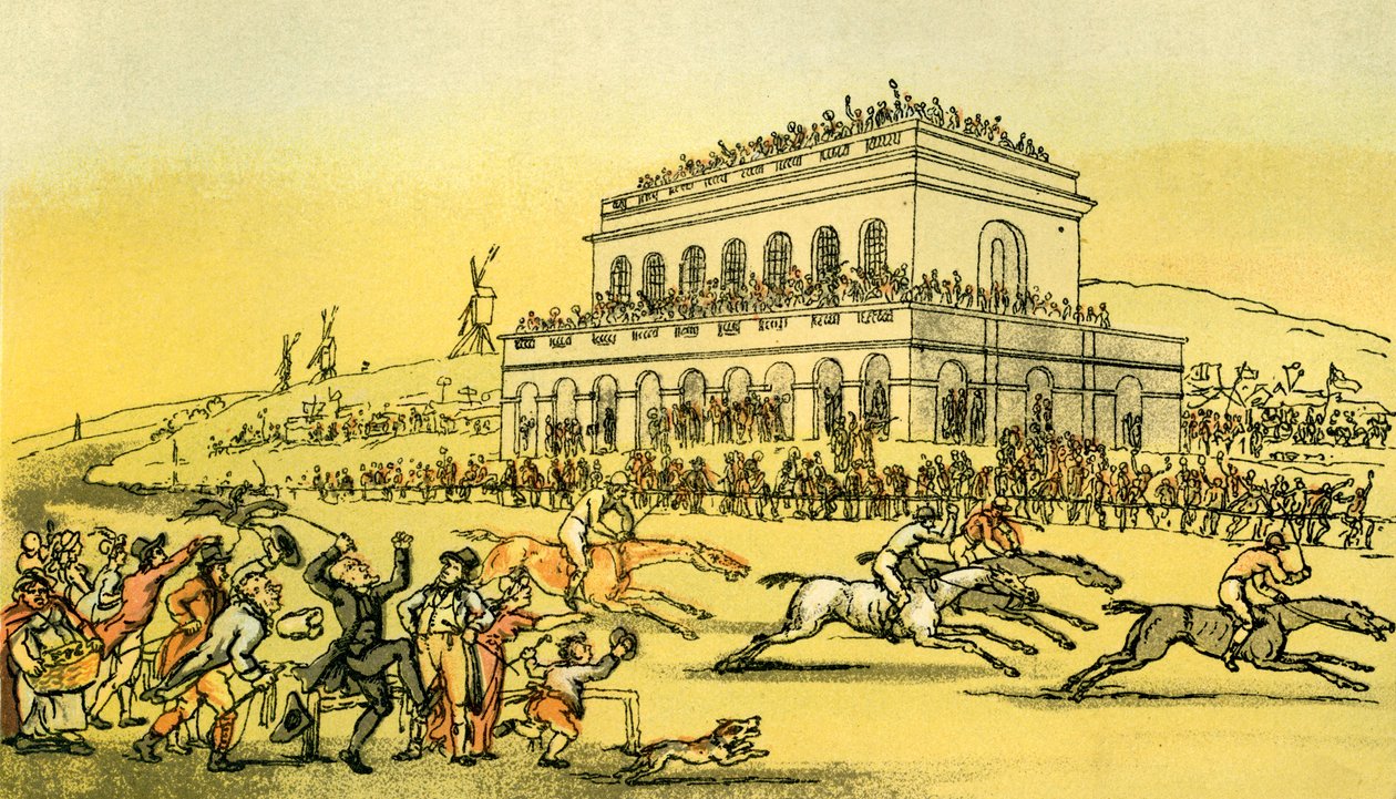"Dr Syntax förlorar sina pengar på racerbanan i York" av Thomas Rowlandson
