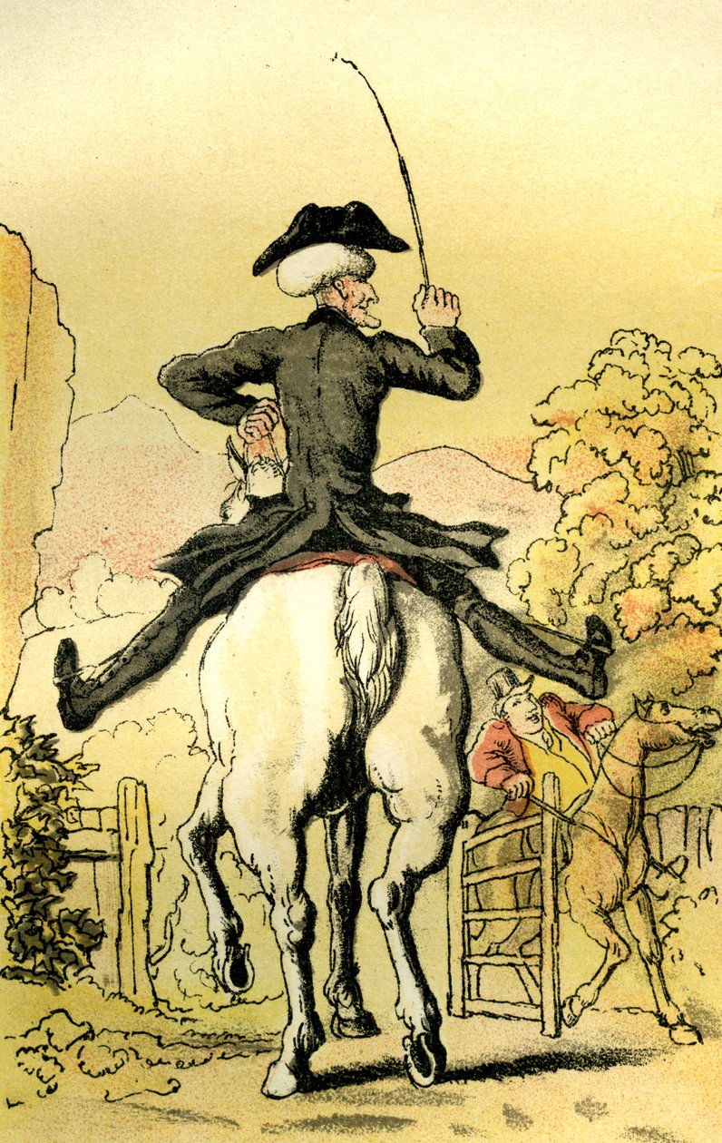 "Dr Syntax ger sig ut på jakt efter en fru" av Thomas Rowlandson