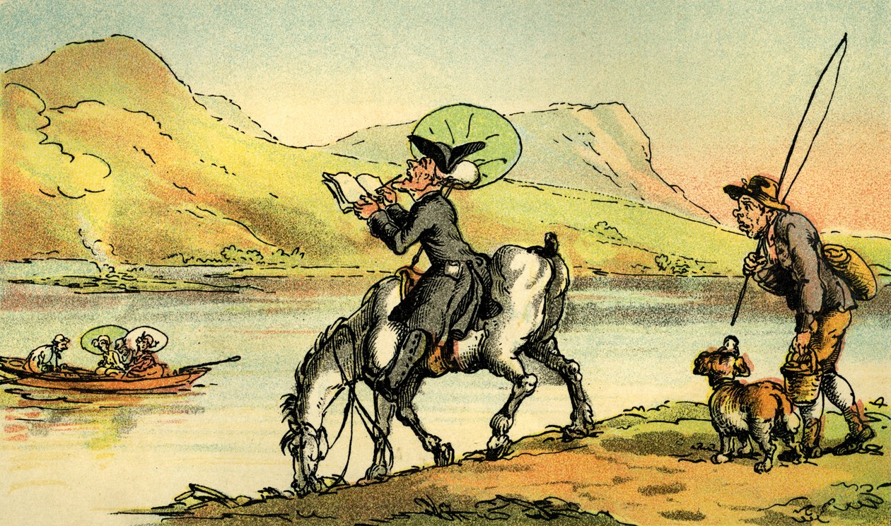 "Dr Syntax skissar sjön" av Thomas Rowlandson