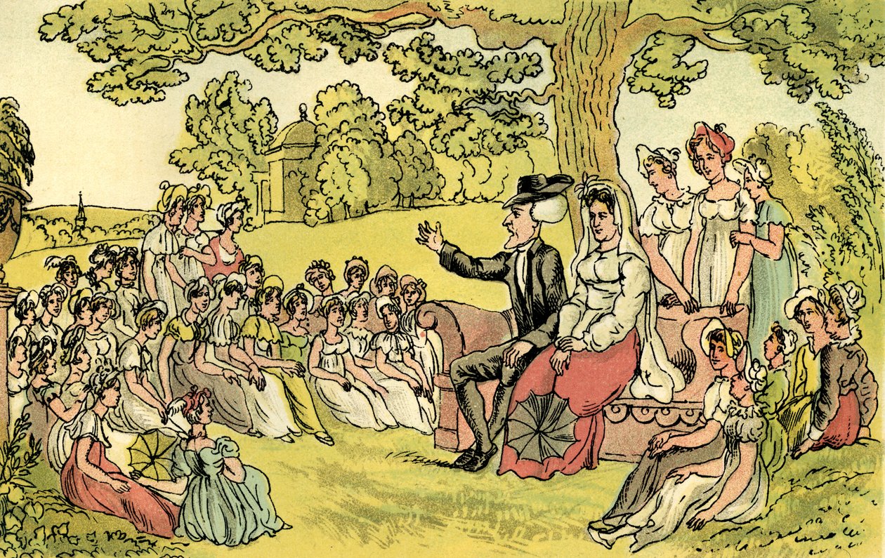 "Dr Syntax besöker en internatskola" av Thomas Rowlandson