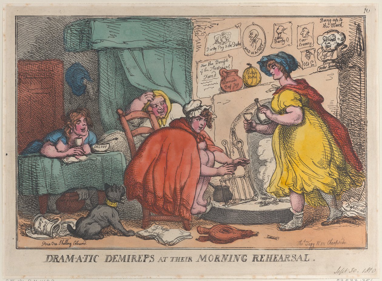 Dram-a-tic Demireps vid deras morgonrepetition, 30 september 1810., 30 september 1810. av Thomas Rowlandson