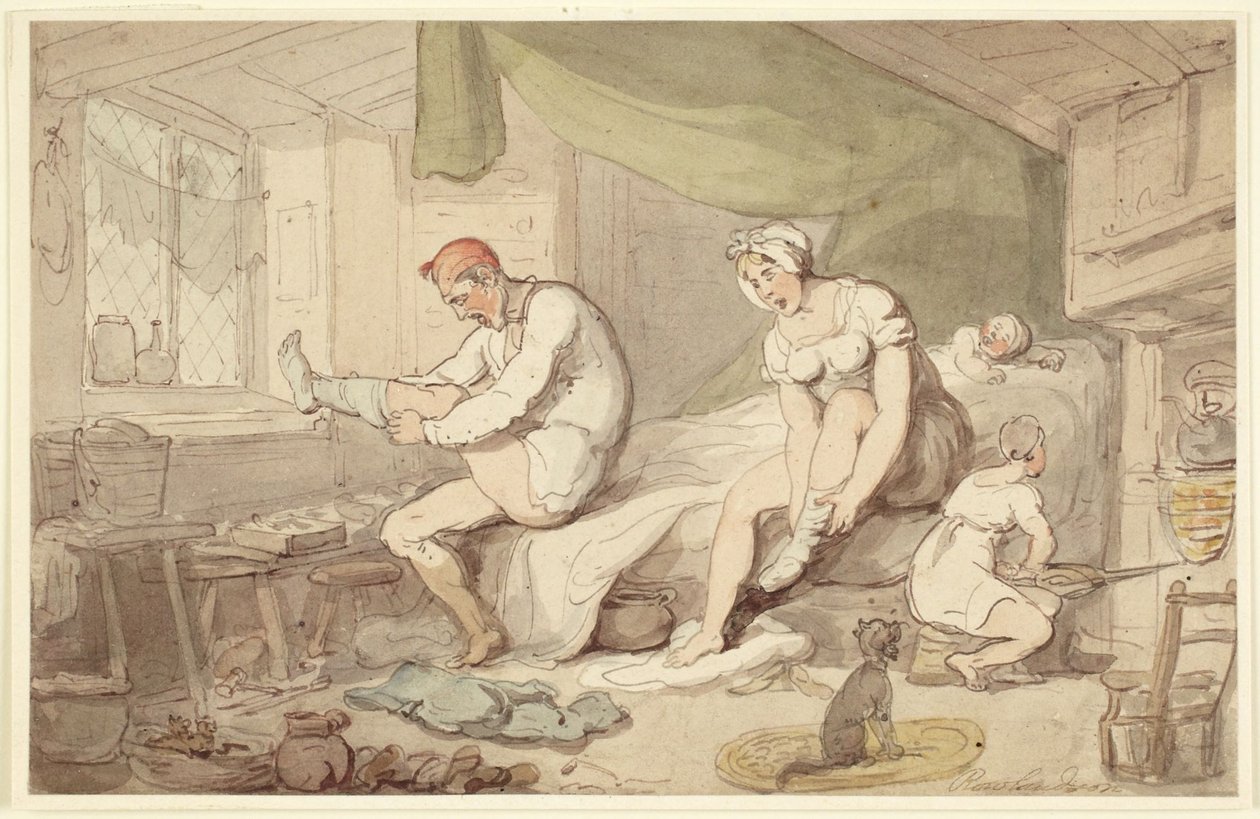 Påklädningsscen av Thomas Rowlandson