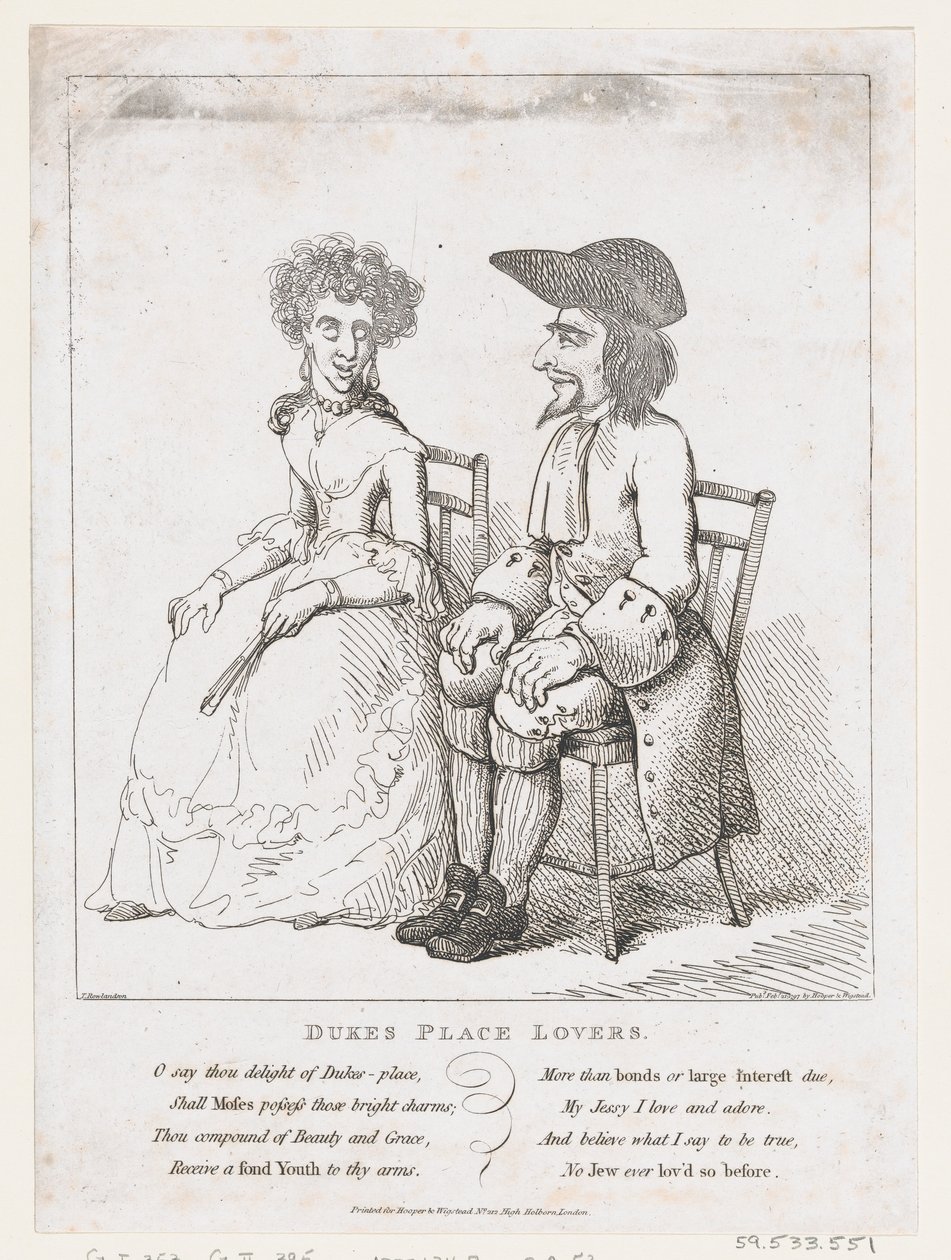 Dukes Place Lovers, 21 februari 1797, 21 februari 1797. av Thomas Rowlandson