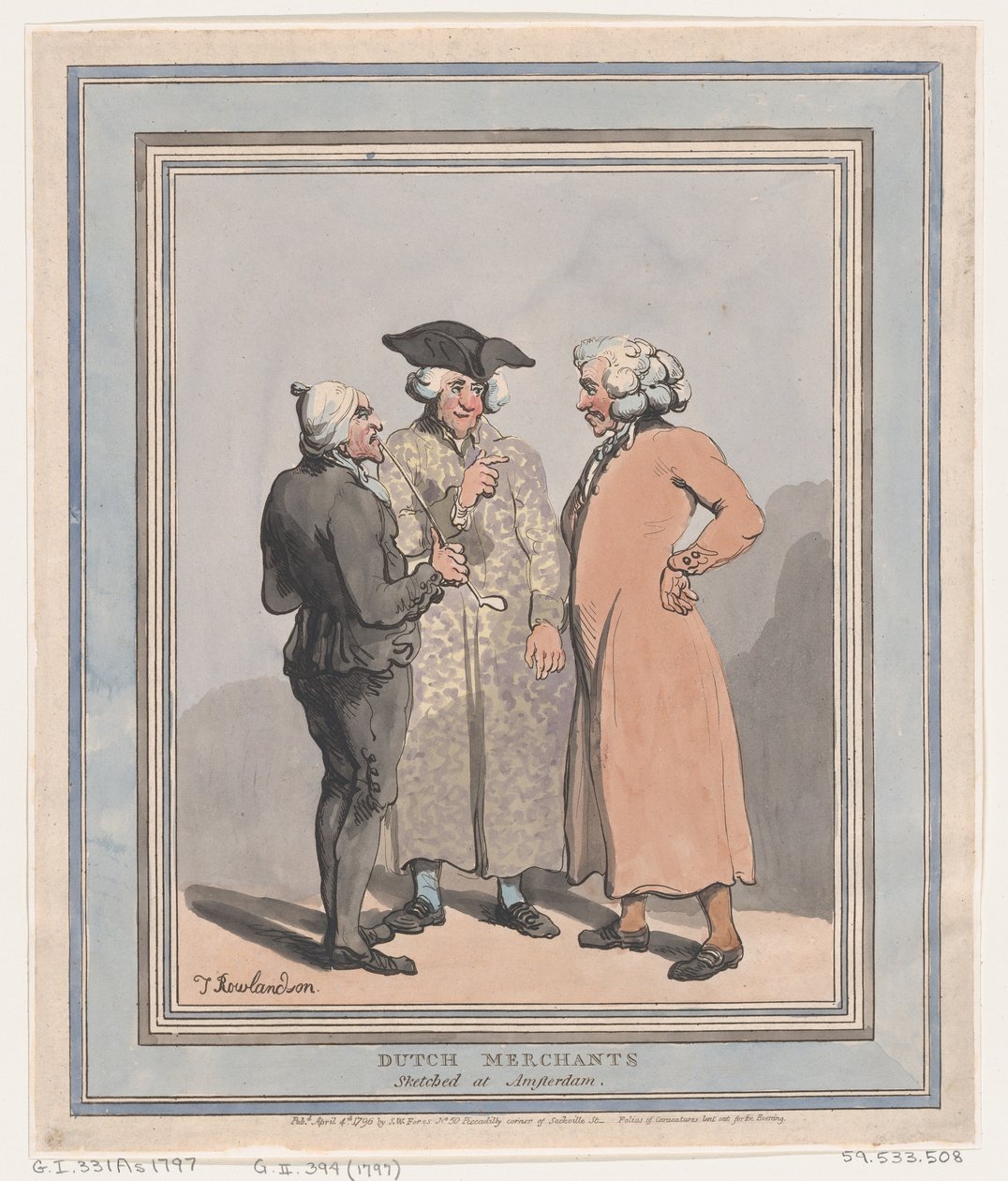 Holländska köpmän skissade i Amsterdam, 4 april 1796, 4 april 1796. av Thomas Rowlandson