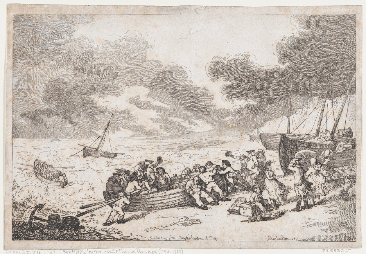 Avfärd från Brighthelmstone till Diepp[e] av Thomas Rowlandson