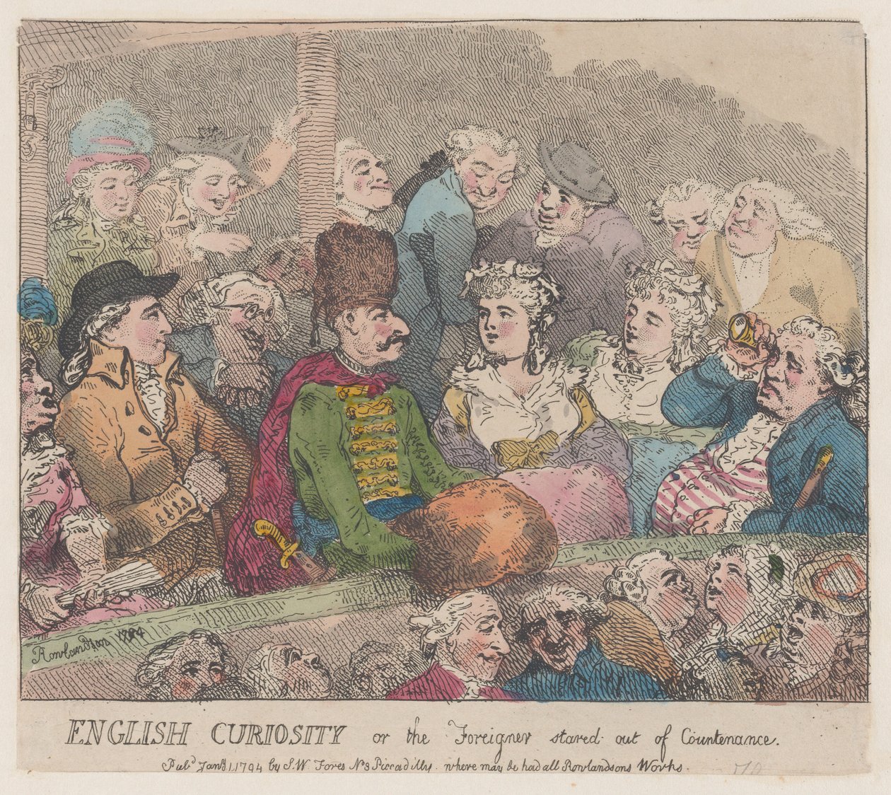 English Curiosity eller The Foreigner Stared Out of Countenance, 1 januari 1794., 1 januari 1794. av Thomas Rowlandson