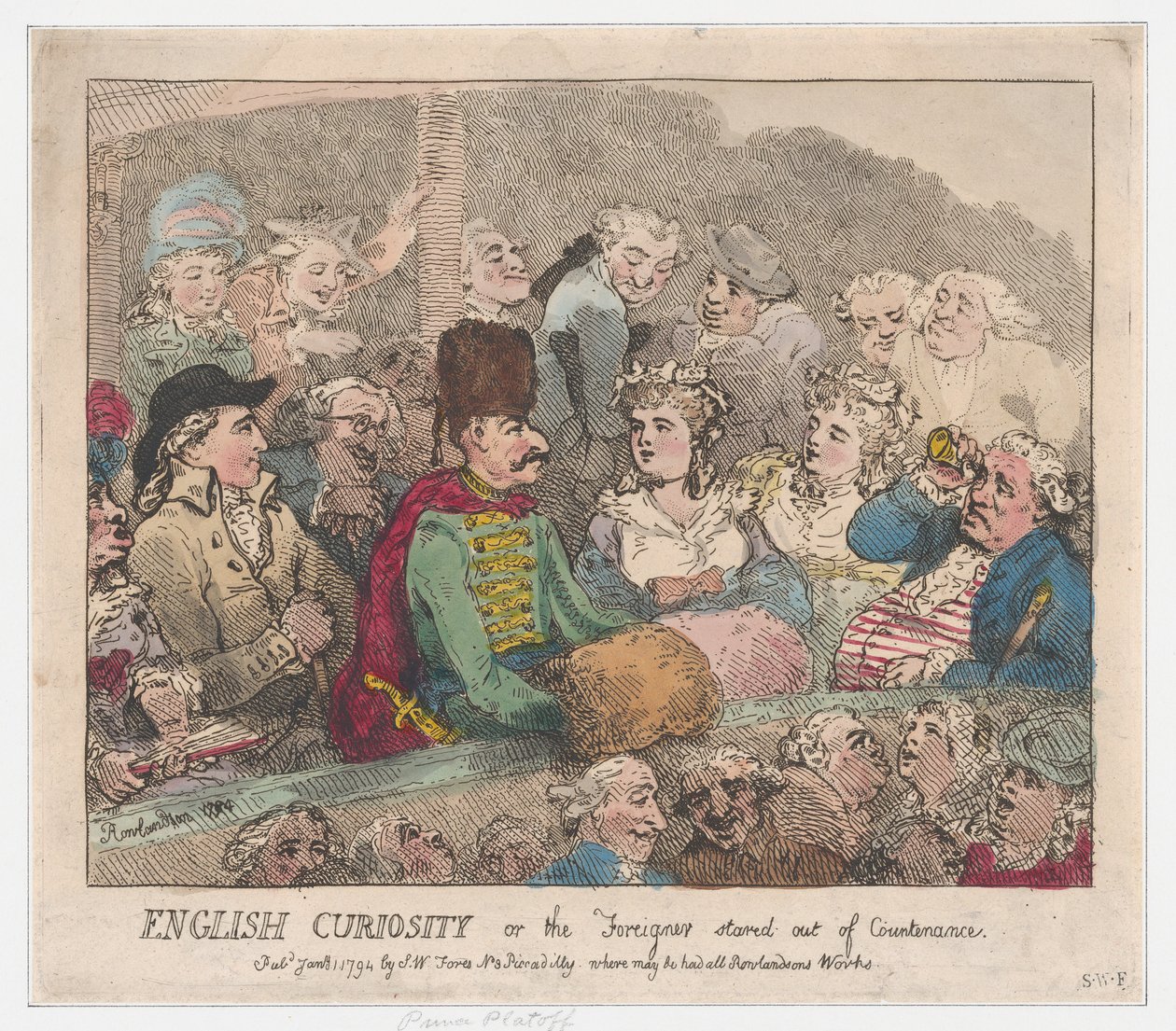 English Curiosity eller The Foreigner Stared Out of Countenance, 1 januari 1794., 1 januari 1794. av Thomas Rowlandson