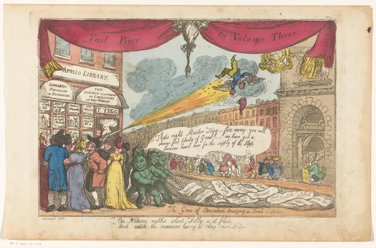 Skyltfönster hos förläggaren Thomas Tegg i London av Thomas Rowlandson