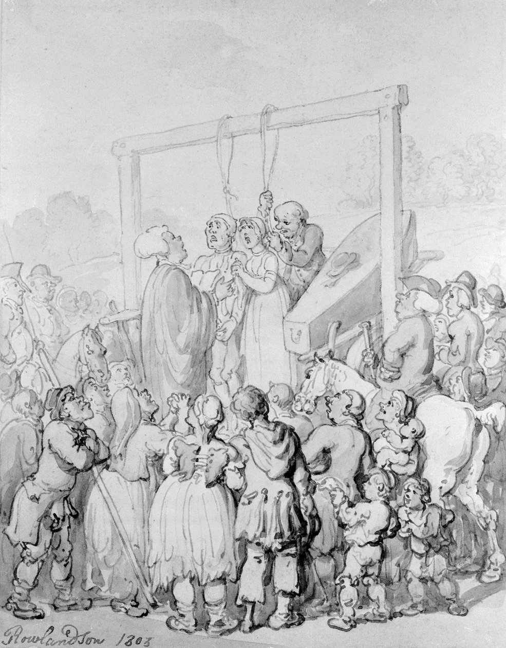 Avrättning i Tyburn, 1803 av Thomas Rowlandson