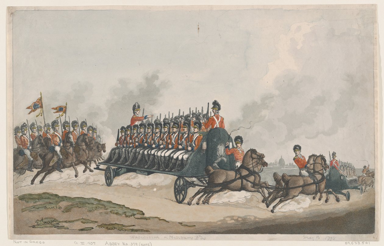 Expeditions- eller militärflyg av Thomas Rowlandson