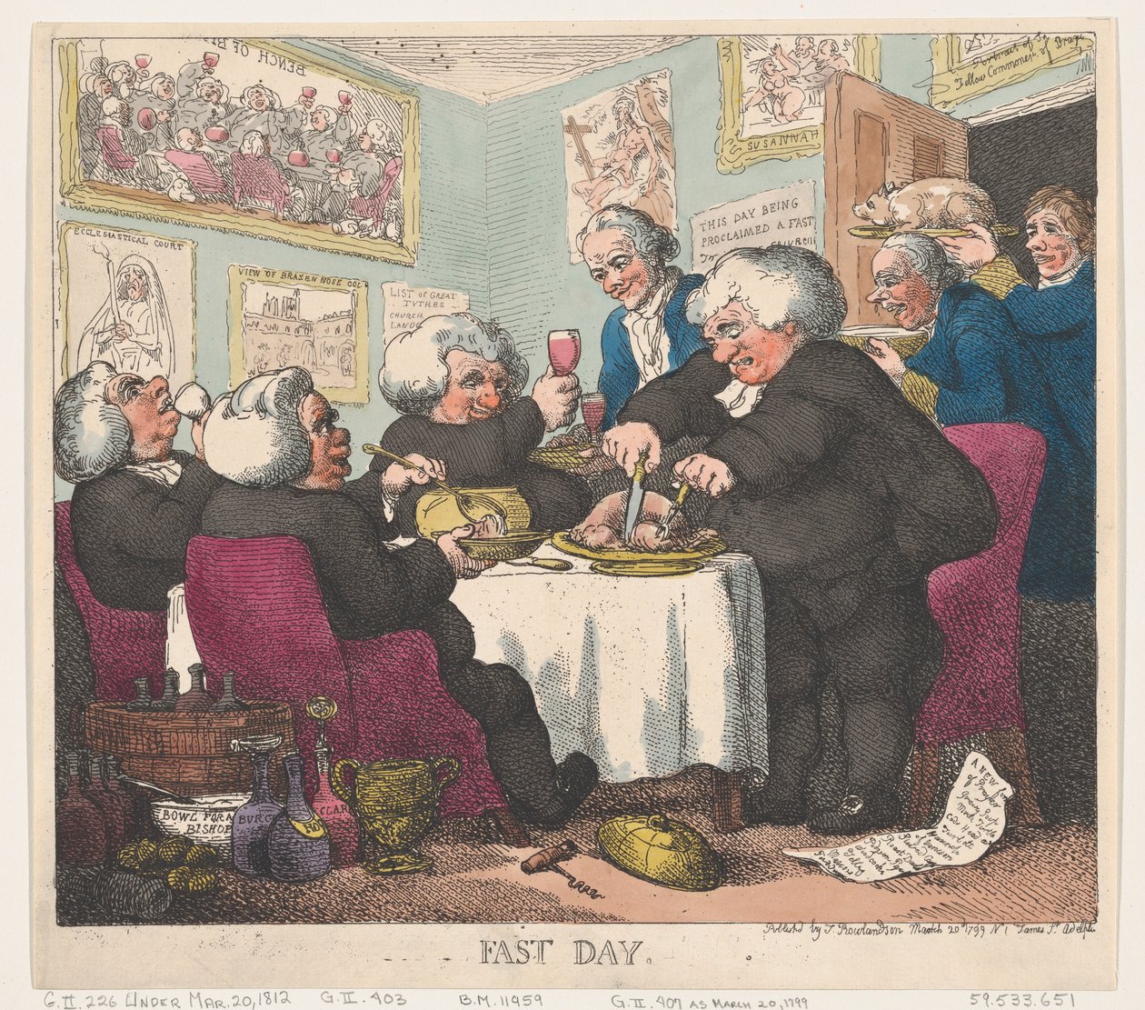 Fastedagen den 20 mars 1799, den 20 mars 1799. av Thomas Rowlandson
